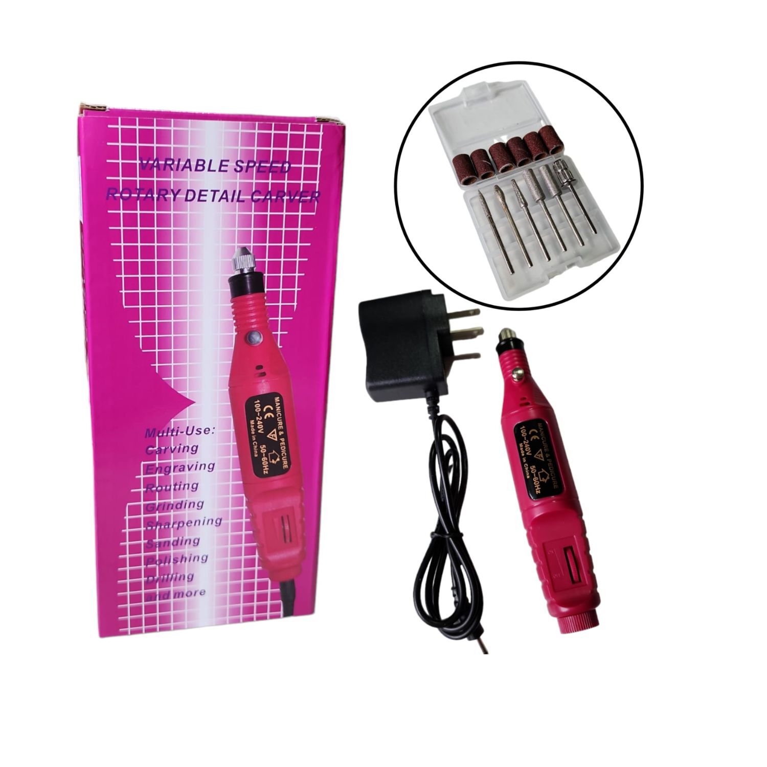 Set Torno De U&ntilde;as El&eacute;ctrico 15cm Dise&ntilde;o Rosa Elegante image number 3.0