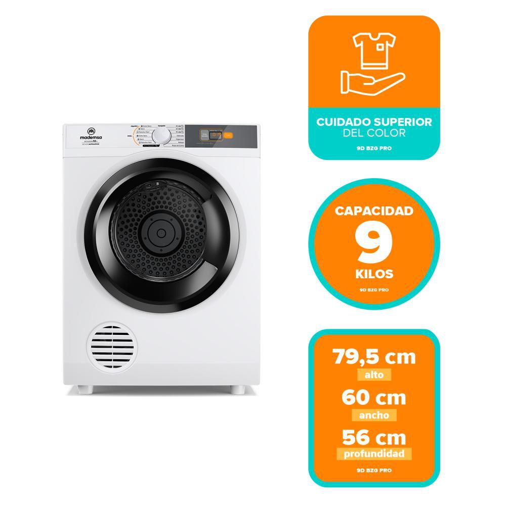 Secadora De Ropa Mademsa 9dbzg Pro / 9 Kilos image number 7.0