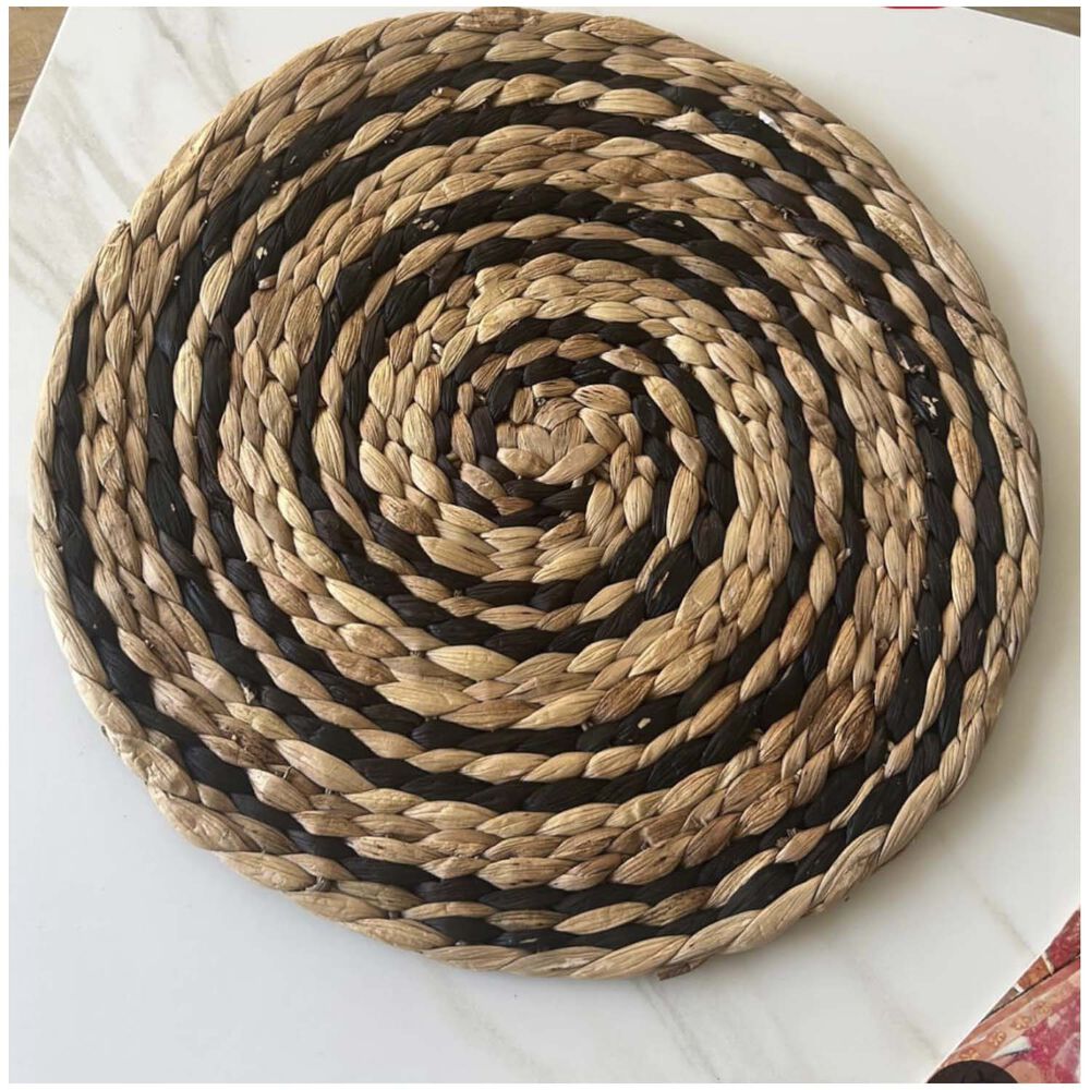 Pack De 4 Individuales Redondos R&uacute;sticos De 100 % Tejido De Yute image number 2.0