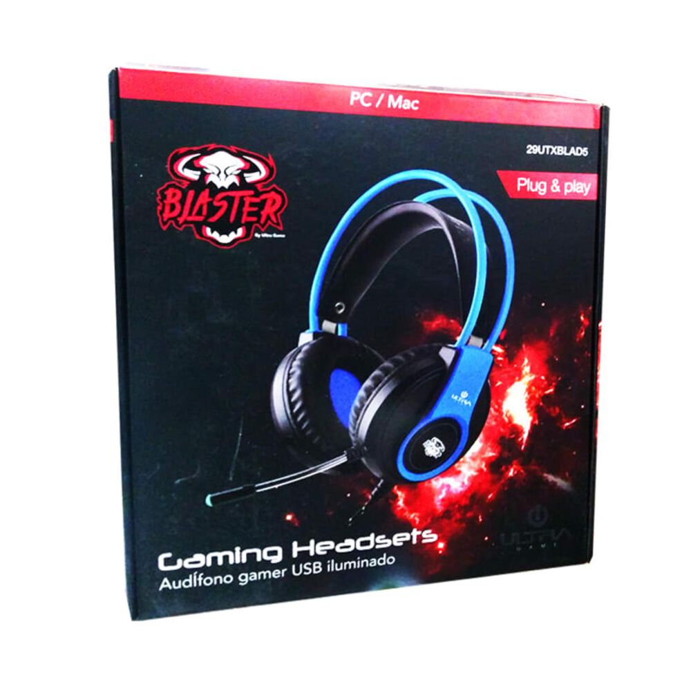 Audifonos Gamer Usb Jack 3.5 Negro Azul Blad 5 image number 2.0