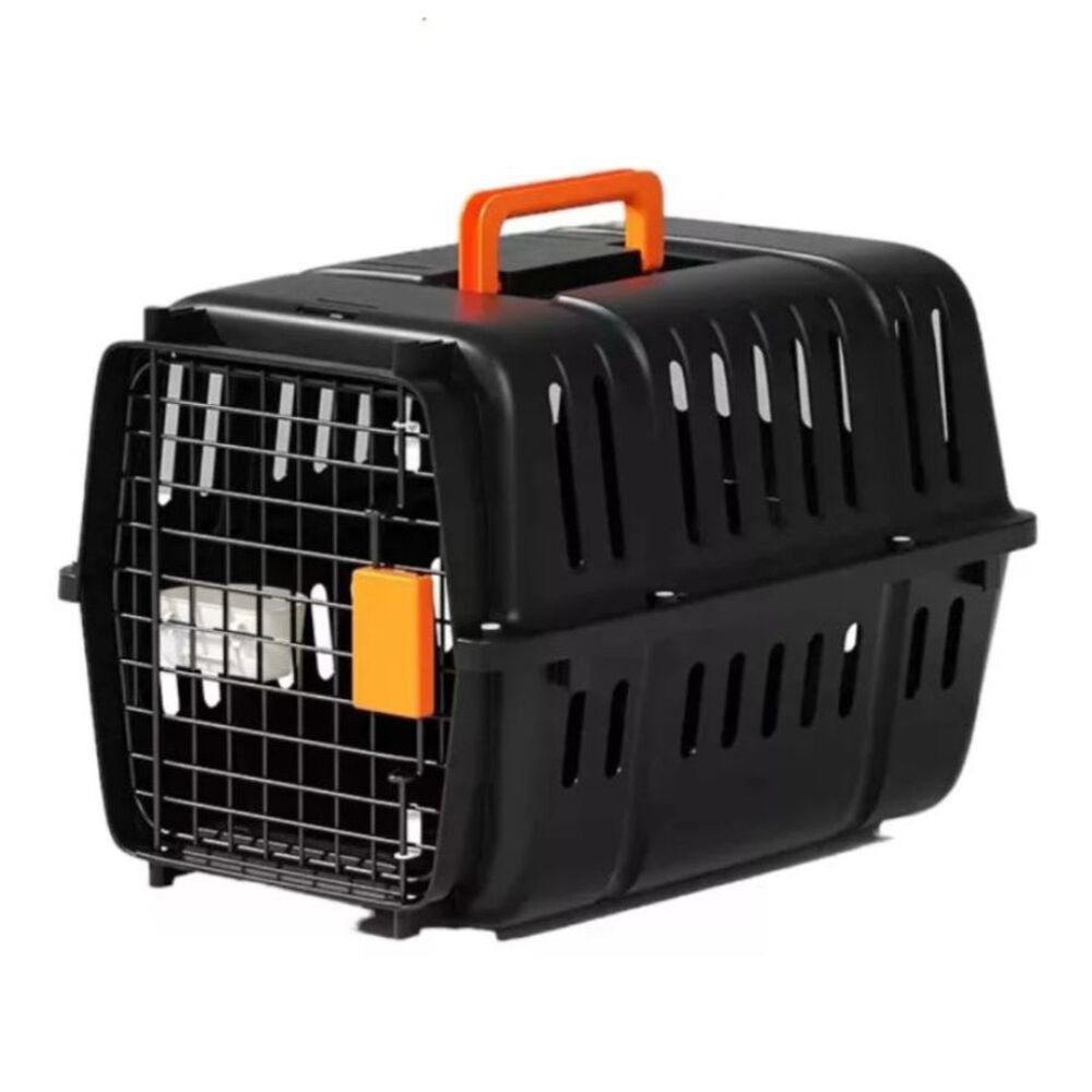 Transportador Canil Para Mascota Pl&aacute;stica Negra 31x46x31cm image number 0.0
