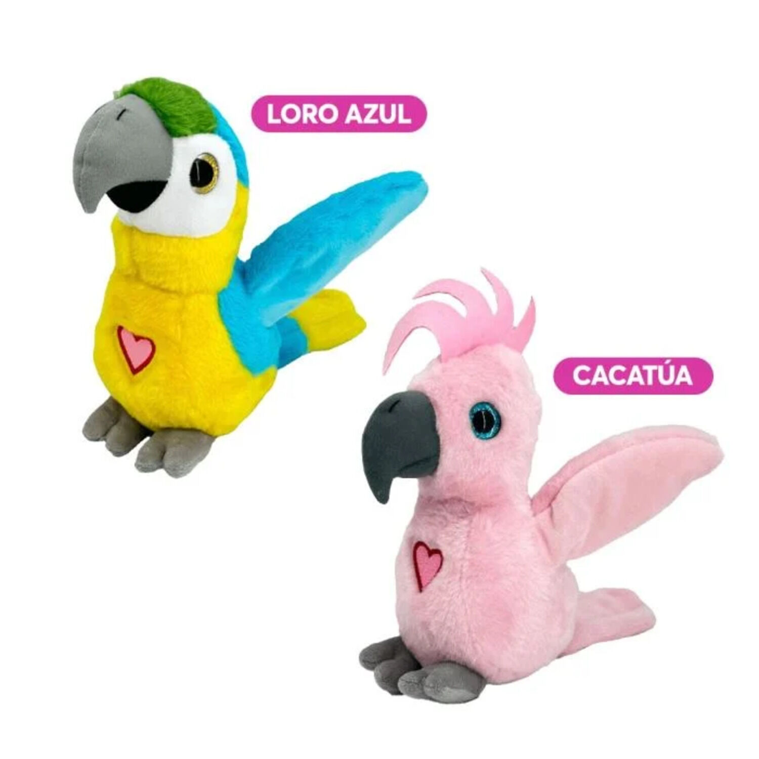 Peluche Repite Canta Aletea Happy Yappers Loro Azul Grande image number 1.0