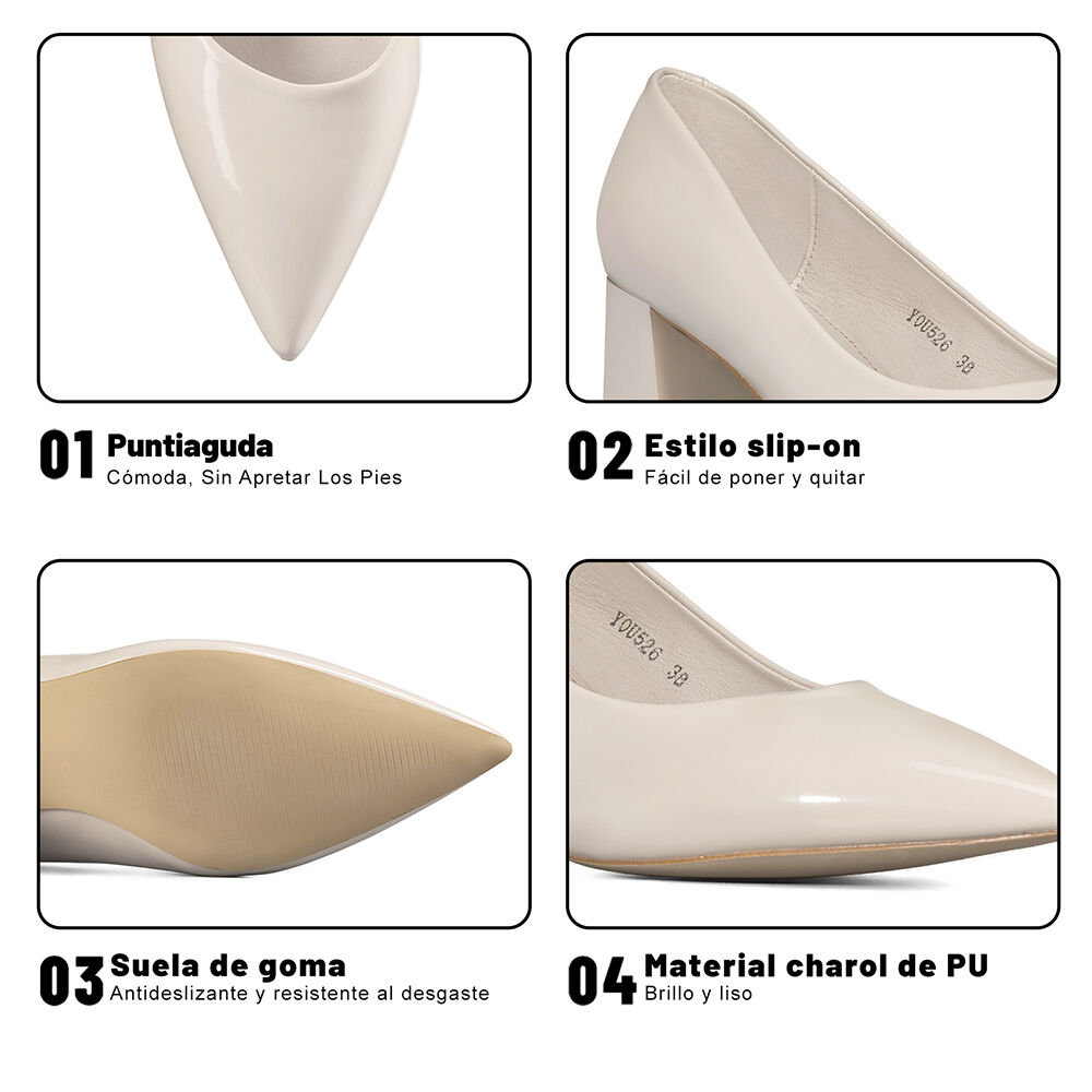 Zapato Taco Charol Puntiagudo Moda Mujer Weide You526 image number 9.0