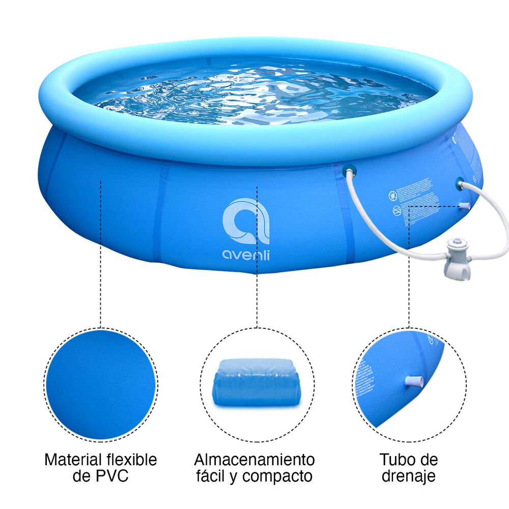 Piscina Inflable Con Filtro 3618l 76x300cm Celeste image number 3.0