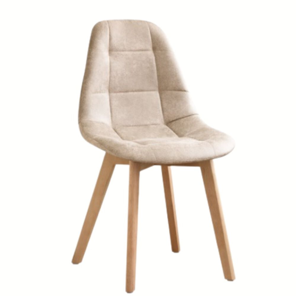 Comedor Warwick 120cm + 4 Sillas Capitonne Ecocuero Vintage Beige image number 5.0