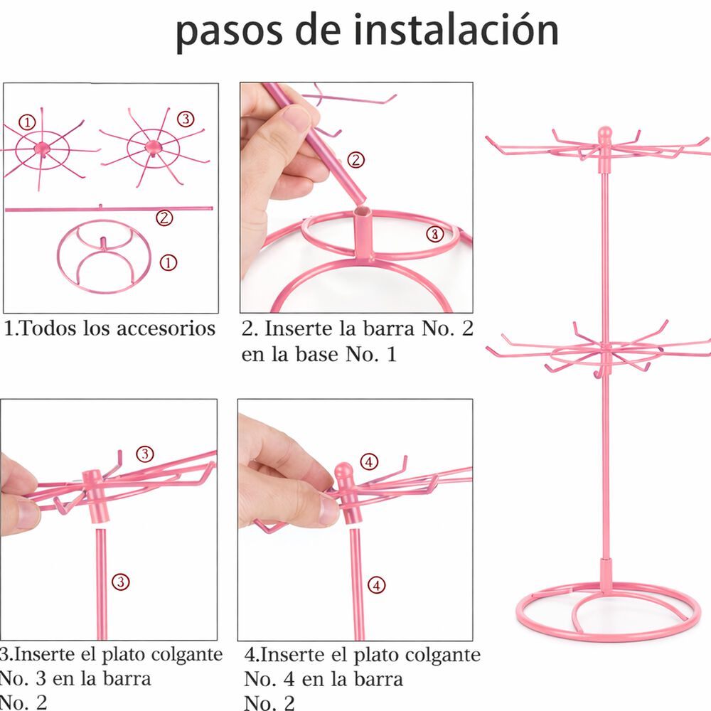 Exhibidor Met&aacute;lico 2 Niveles Para Joyas Y Collares image number 5.0