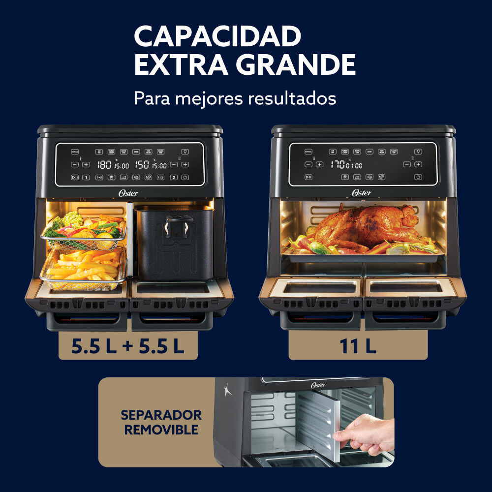 Freidora De Aire Oster Flex 2 Zonas 11 Lt Diamondforce image number 5.0