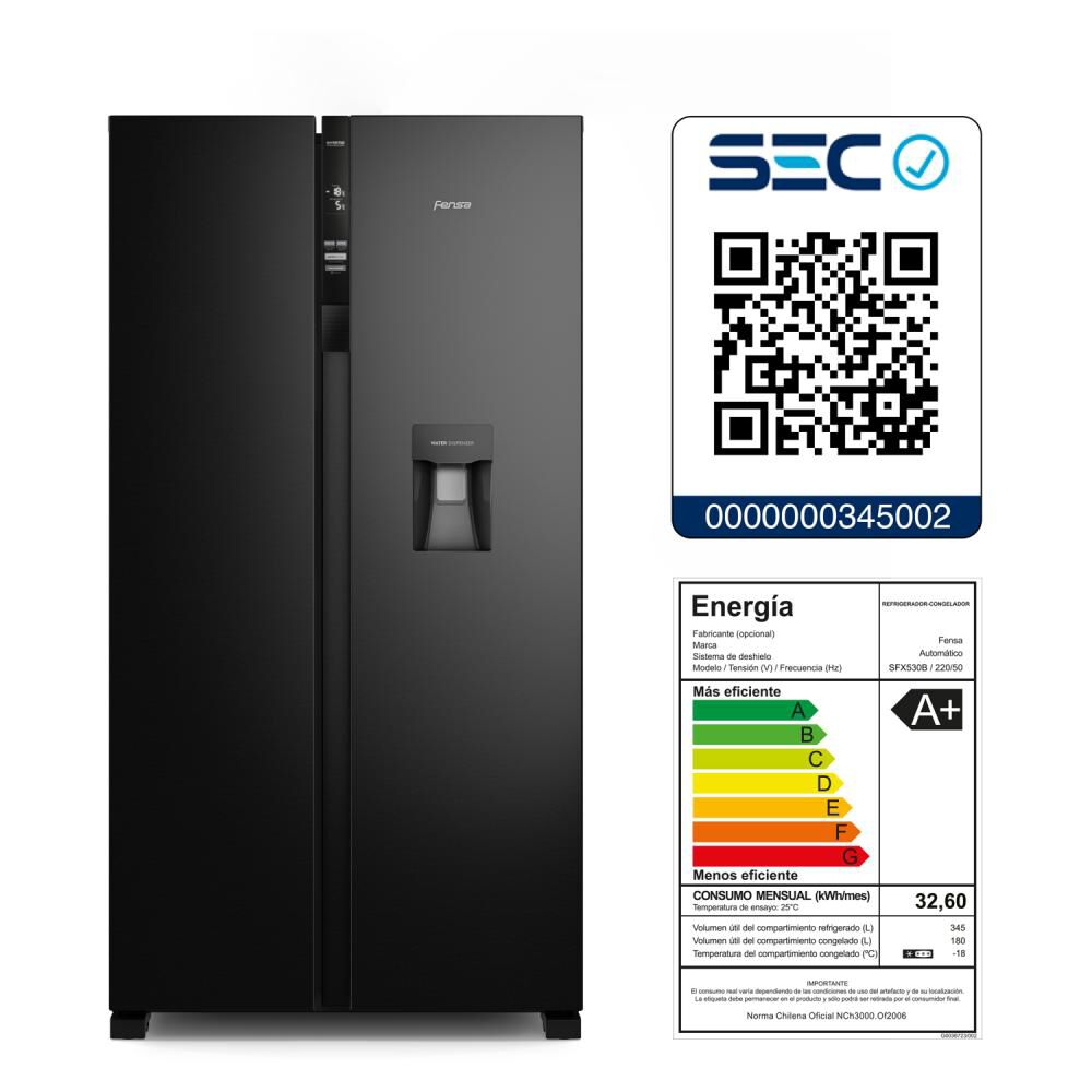 Refrigerador Side By Side Fensa SFX530B / No Frost / 525 Litros / A+ image number 9.0