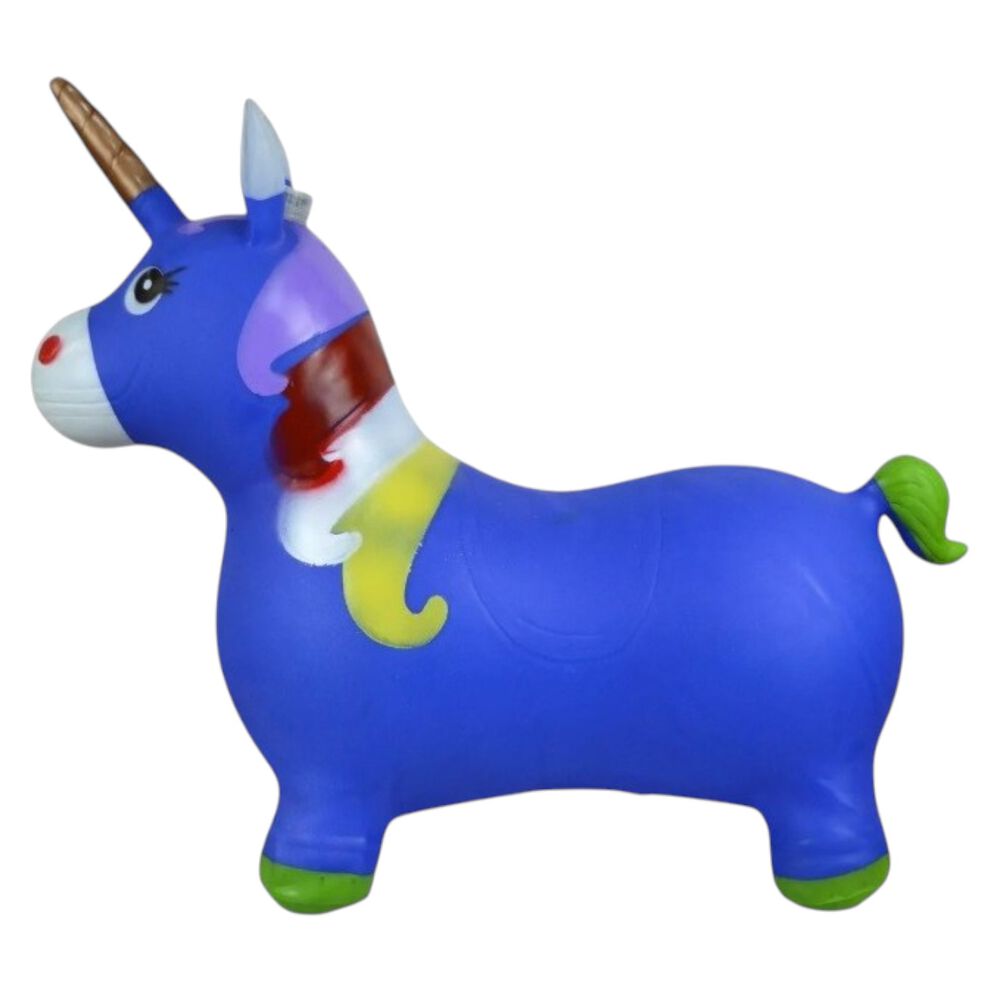Unicornio Saltarín Inflable Con Sonido Azul image number 3.0