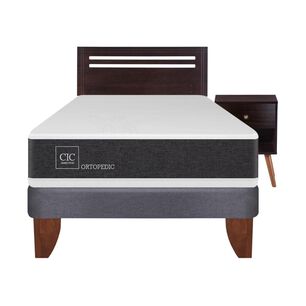 Cama Europea Cic Ortopedic / 1.5 Plazas / Base Normal + Set De Maderas