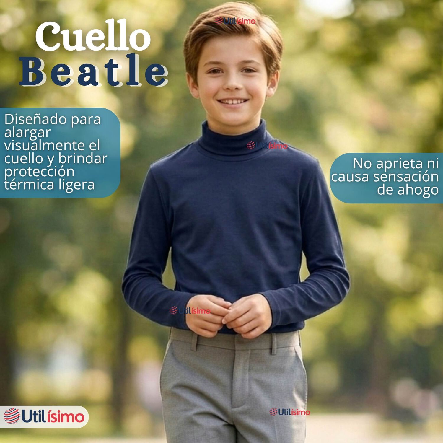 Pack 6 Poleras Camisetas Polar Primera Capa Beatle Manga Larga Colores Surtido Ni&ntilde;o image number 4.0