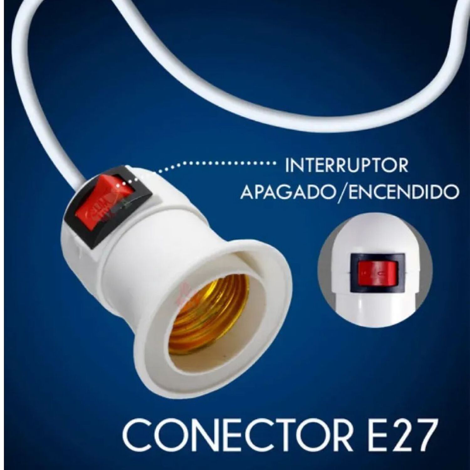Soquete E27 Con Enchufe Interruptor Cable 5 Metros image number 2.0