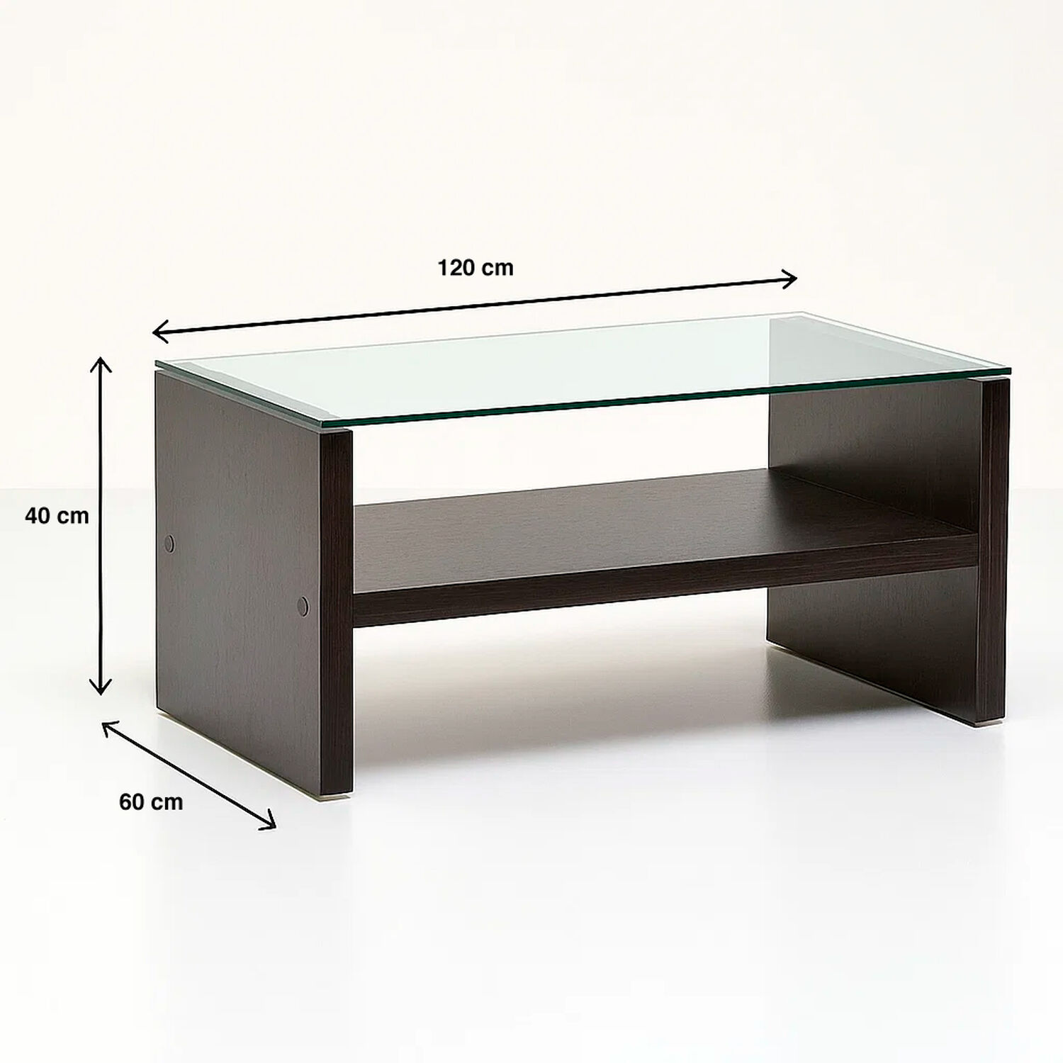 Mesa De Centro Moderna Madera Walnut Wood Vidrio image number 3.0