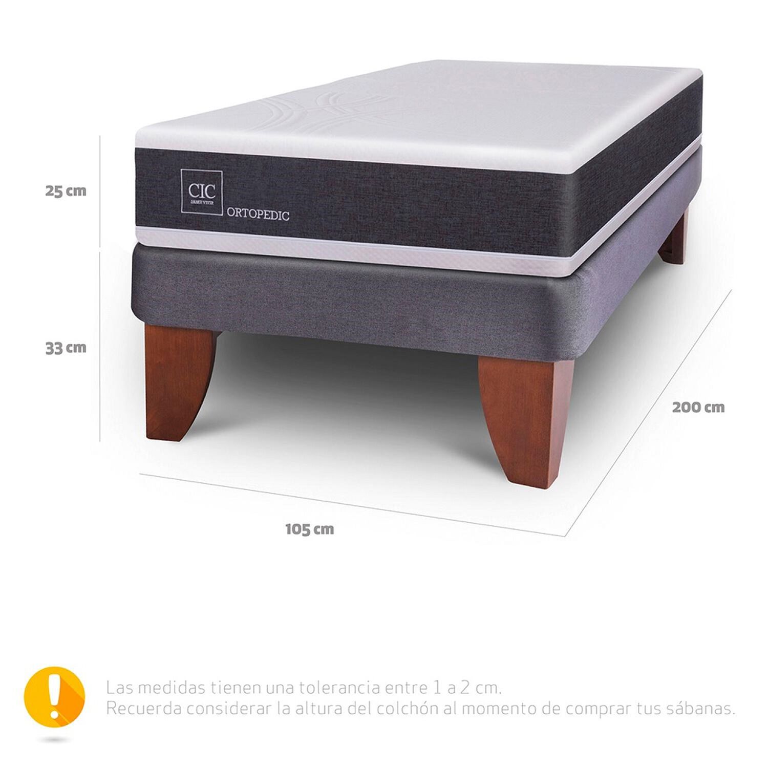 Cama Europea Cic Ortopedic 1,5 Plazas image number 1.0