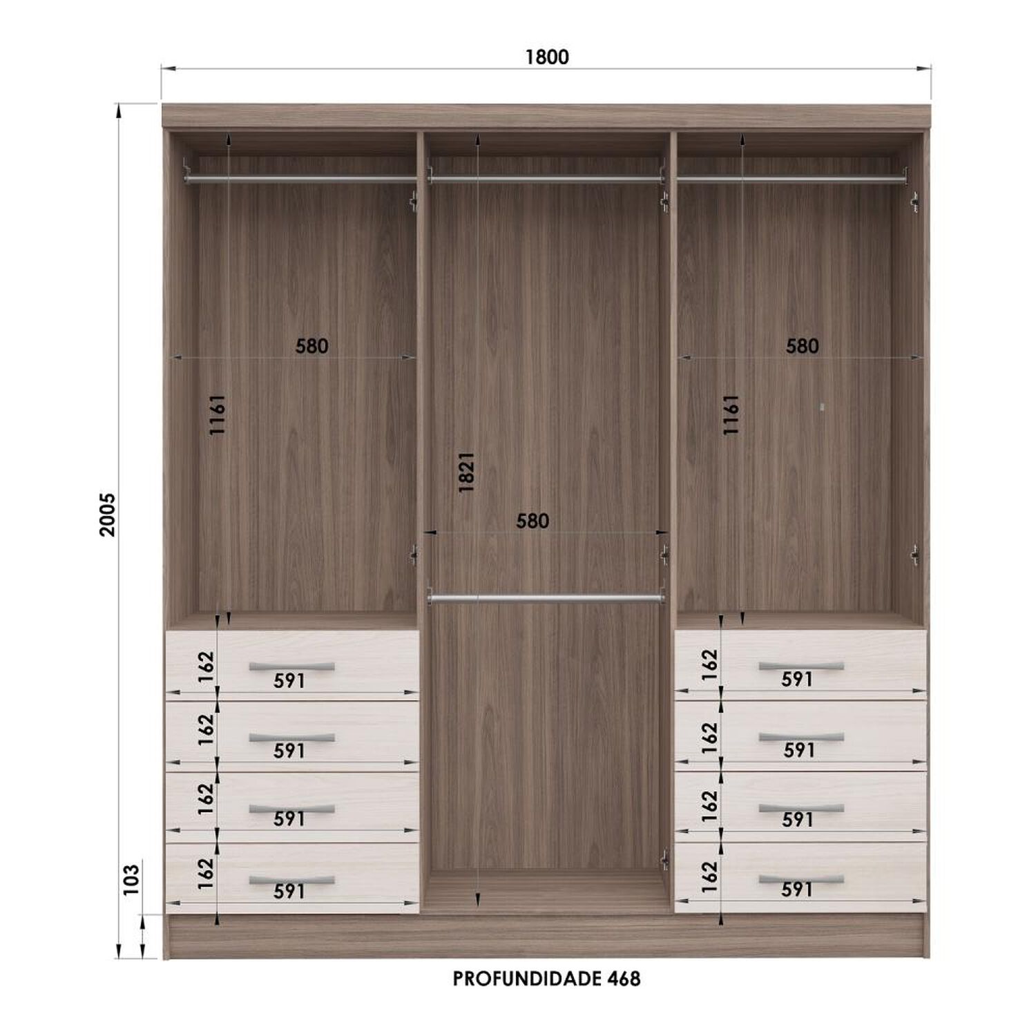Cl&oacute;set Casa Ideal S338 / 6 Puertas / 8 Cajones image number 1.0
