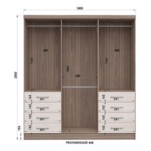 Cl&oacute;set Casa Ideal S338 / 6 Puertas / 8 Cajones