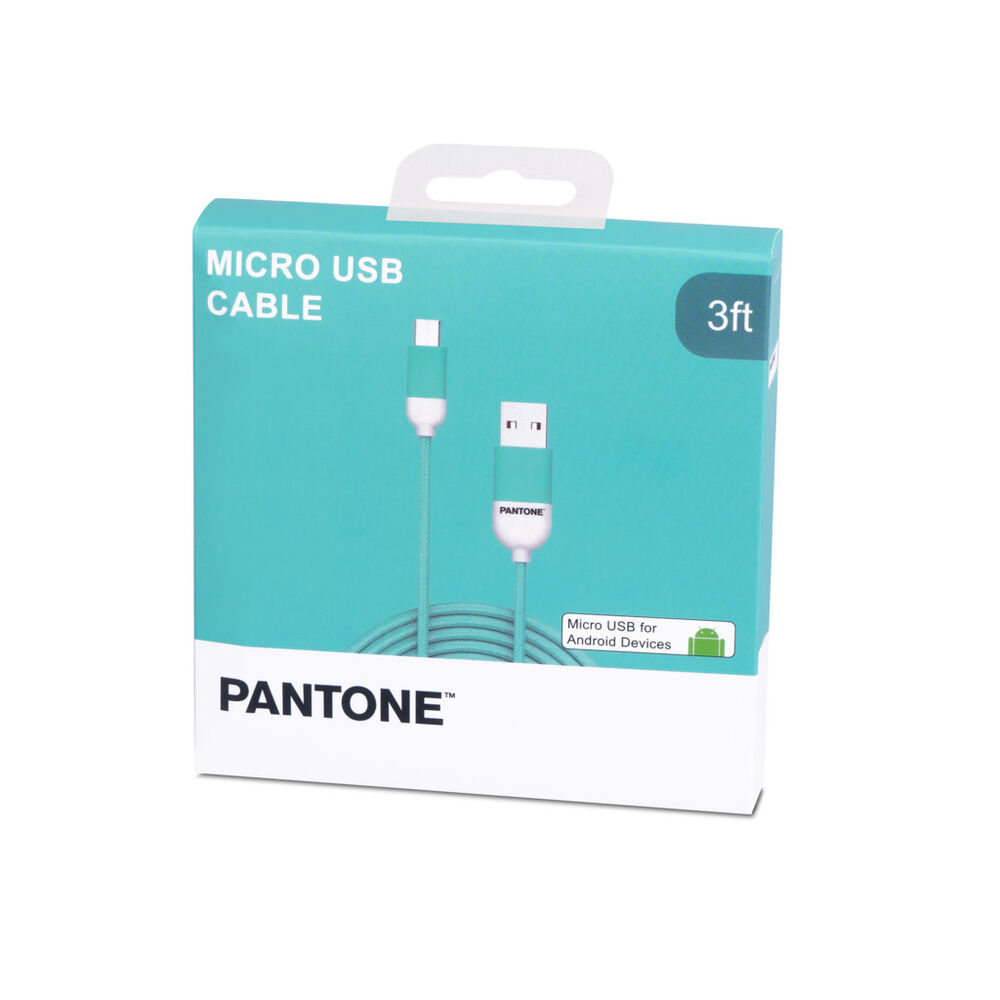 Cable De Datos Micro Usb 1 Mt Pantone High Speed Turquesa image number 0.0