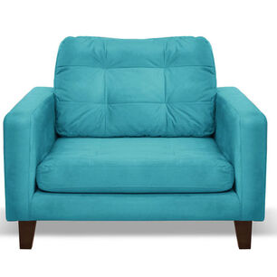 Sofa Napoles 1 Cuerpo Tela Velvet Turquesa