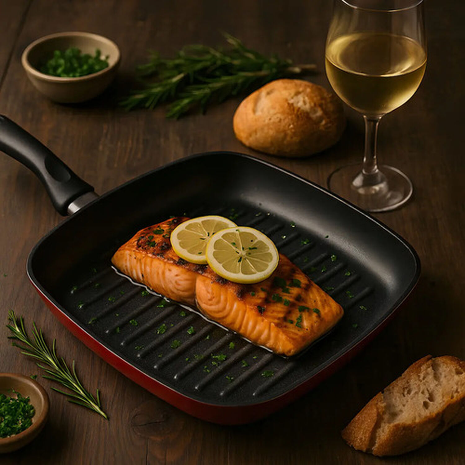 Sarten Asador Grill Bifera Antiadherente 27 Cm Acero Vitrificado Apto Para Todo Tipo De Fuego Coral Magefesa image number 2.0