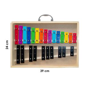 Metal&oacute;fono Crom&aacute;tico 25 Tonos Color Caja Madera All25sc