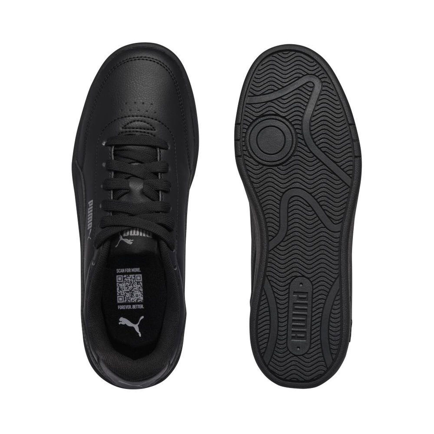 Zapatilla Escolar Unisex Puma Court Classic Clean Negro image number 4.0