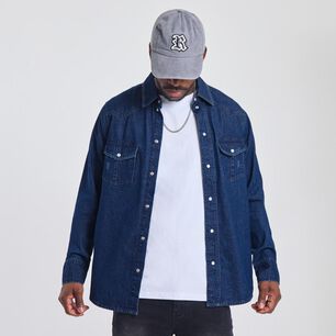 Camisa Lisa Slim Manga Larga Cuello Camisero Hombre Rolly Go