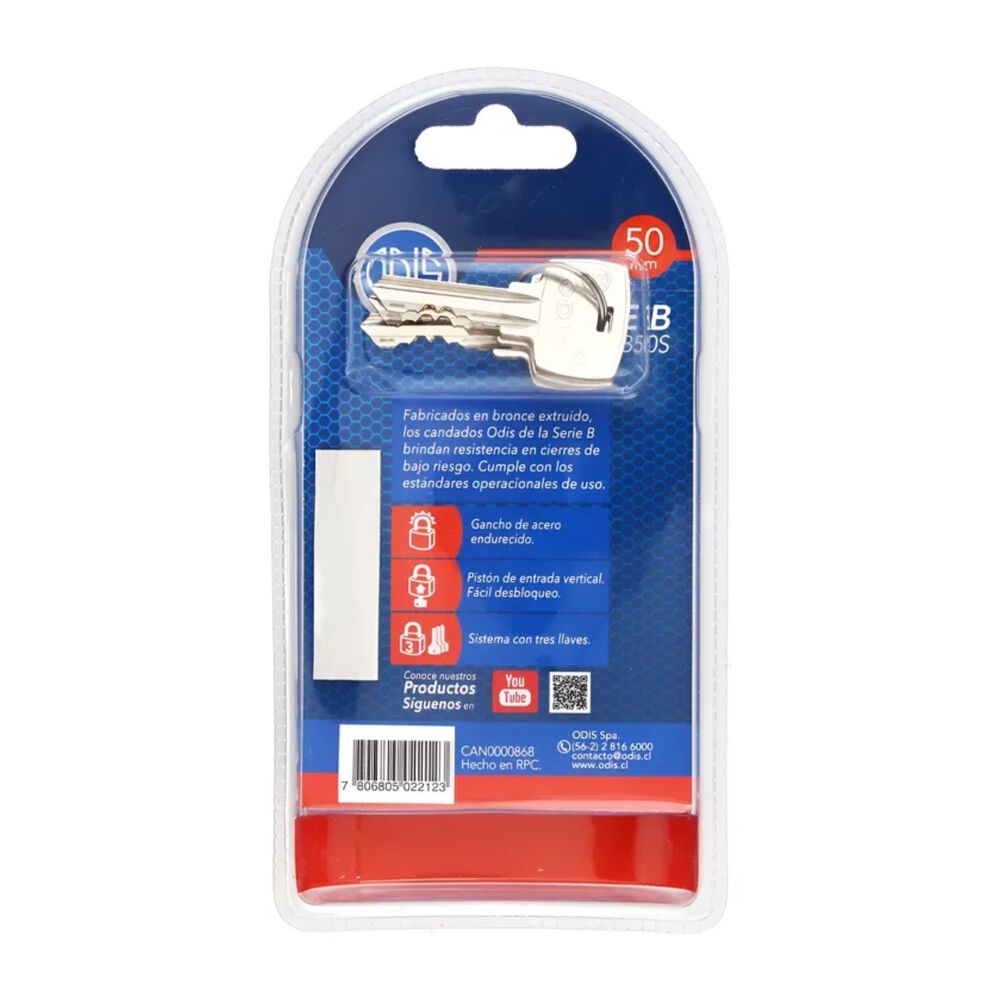 Candado Odis B50s 50mm image number 8.0