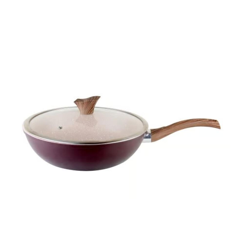 Wok Antiadherente Con Tapa 30cm Oak Stone Arte Andino image number 1.0