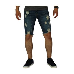 Short S&uacute;per Slim Destroyed Azul