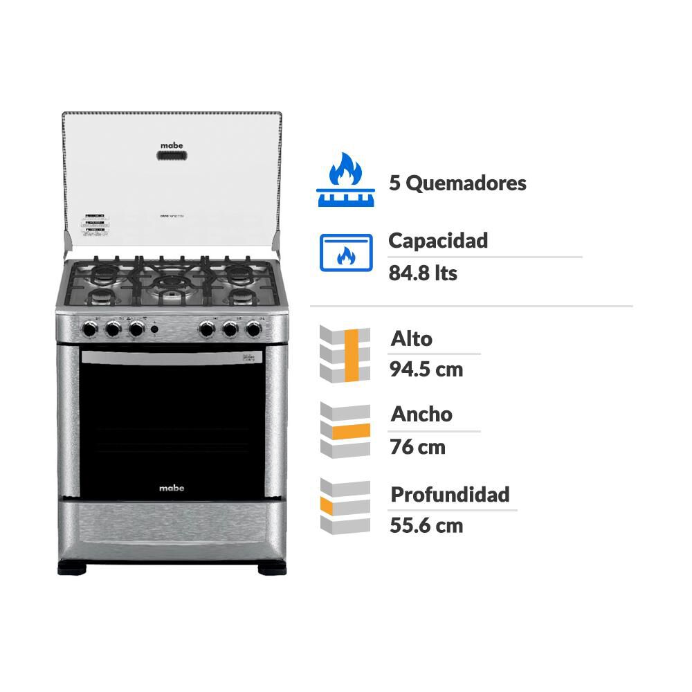 Cocina A Gas Mabe Andes7650FX1 / 5 Quemadores image number 1.0