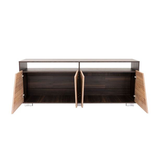 Rack Tv 70" 4 Puertas Fm-010c Cafe Claro Y Caf&eacute; Oscuro