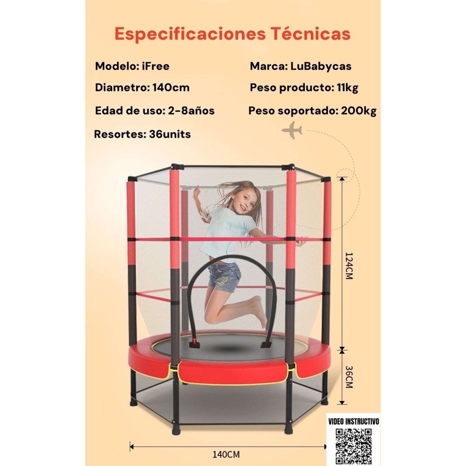 Cama El&aacute;stica Dise&ntilde;o Alto 140cm Ifree Roasda Lubabycas image number 5.0