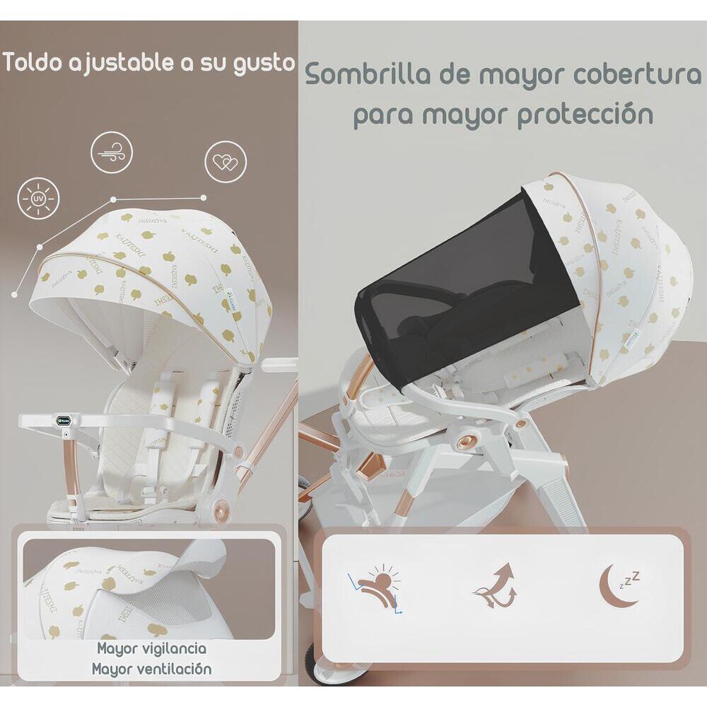 Coche De Paseo 360&deg; Con Mesita Lubabycas Blanco image number 3.0