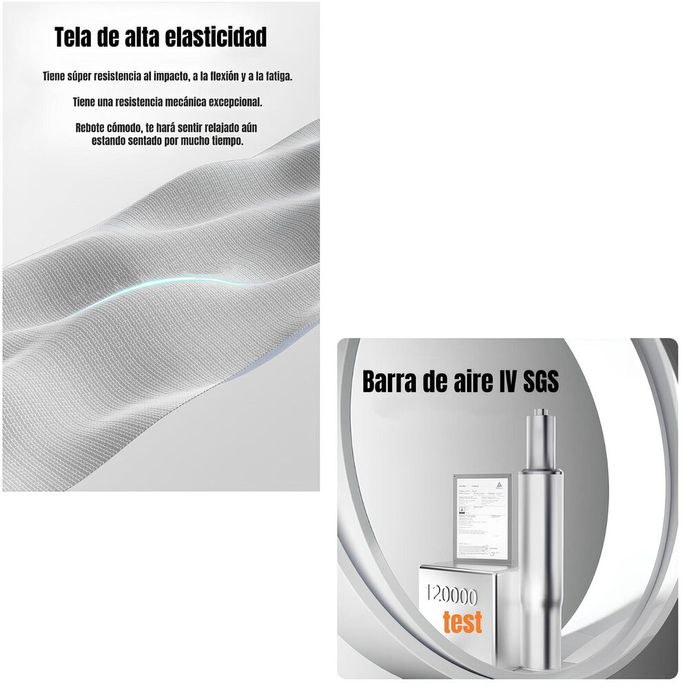 Silla De Escritorio Reclinable Premium E13 Gris Lubabycas image number 3.0