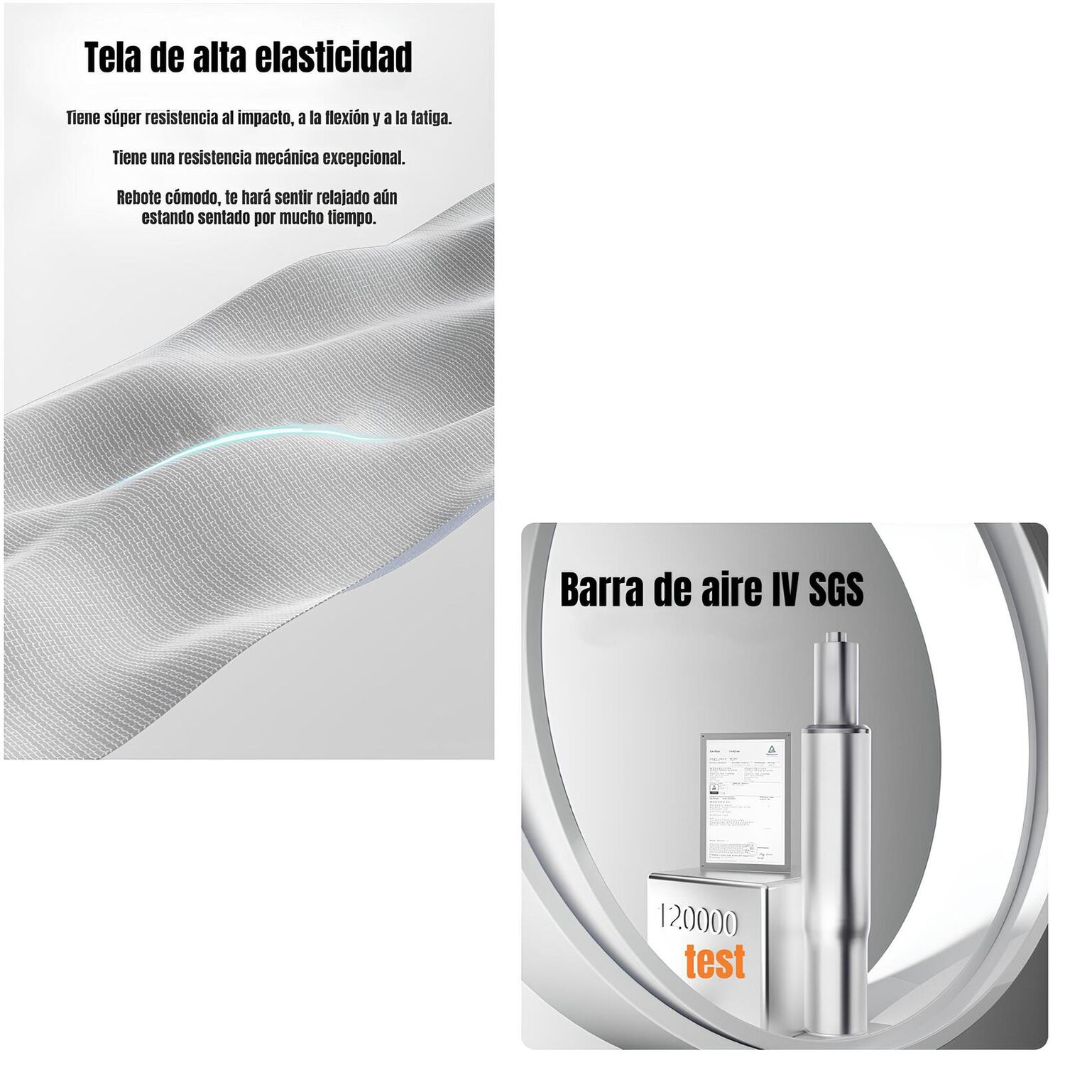 Silla De Escritorio Reclinable Premium E13 Gris Lubabycas image number 3.0