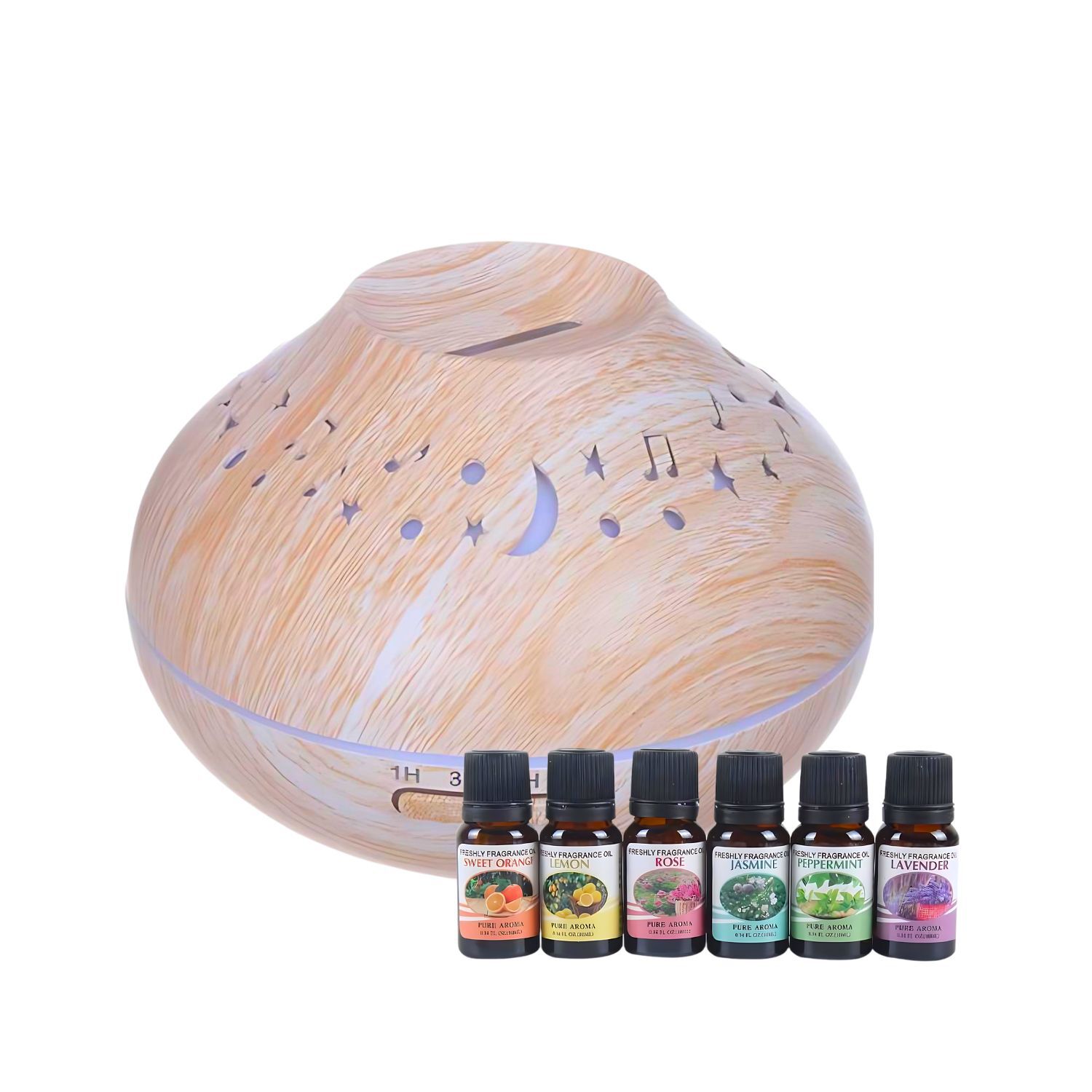 Pack Humidificador Luna Y Estrella + 6 Esencias Aromaticas image number 0.0