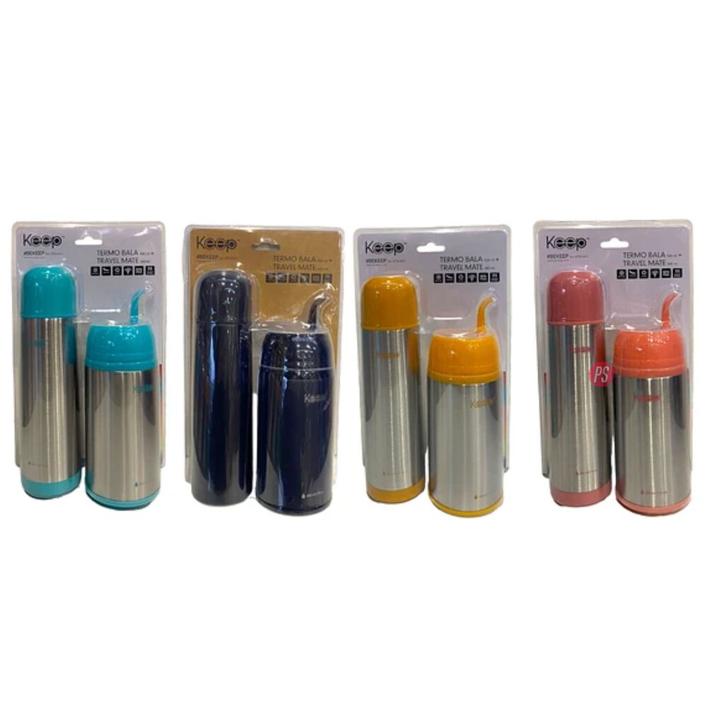 Set Termo Bala + Travel Mate Doble Pared Colores Keep - Ps image number 1.0