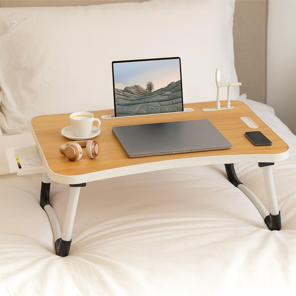 Escritorio Portátil Madera Usb Y Posavaso Plegable image number 6.0