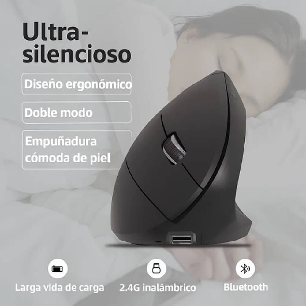 Raton Vertical Mouse Inalambrico Ergonomico Gamer 2.4g Usb image number 5.0