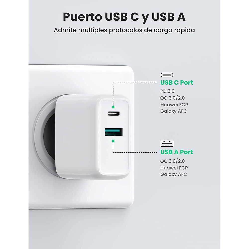 Cargador Pared Usb C Ultra R&aacute;pido 36w Power Delivery + Usb image number 5.0
