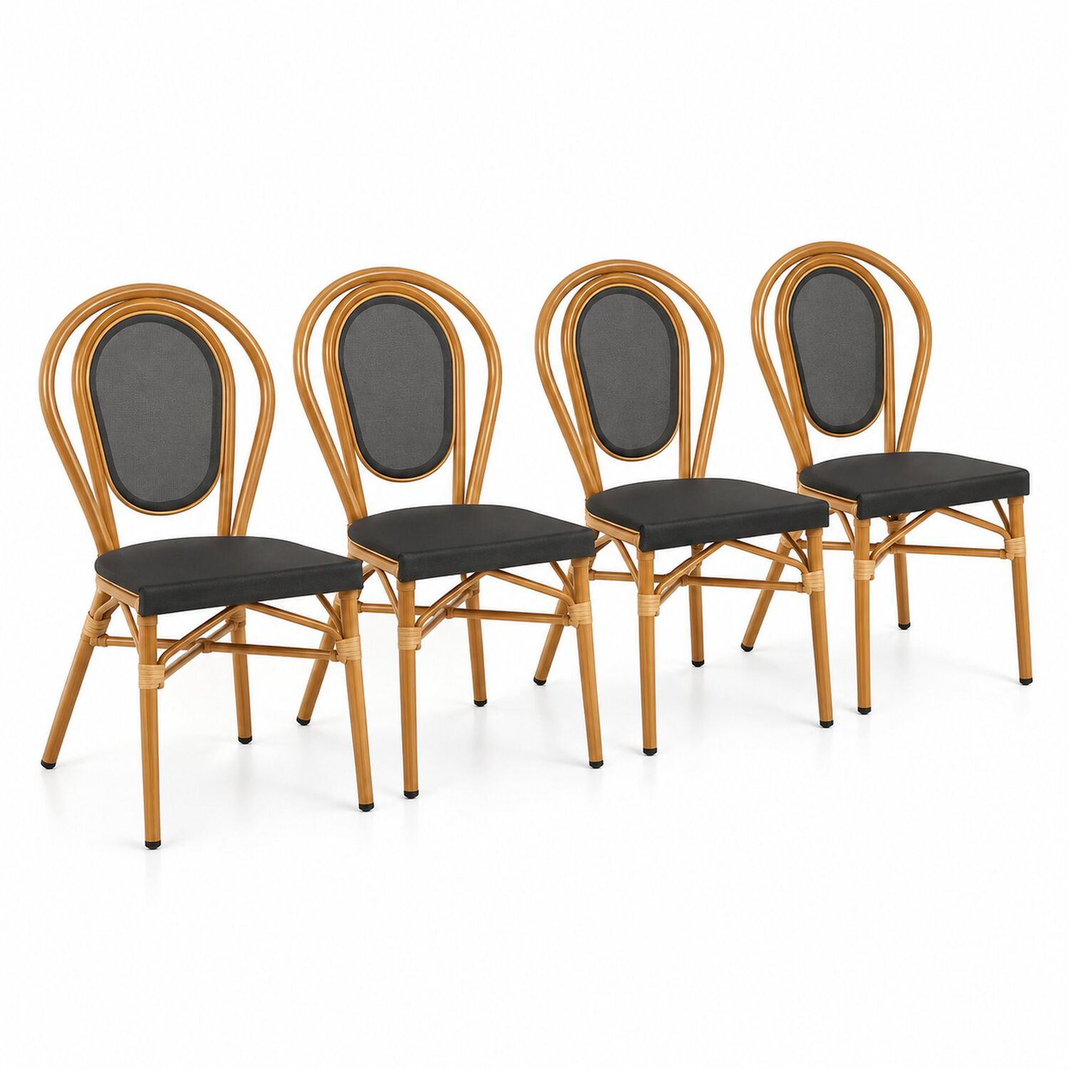 Pack De 4 Sillas Provence Parisina Rattan - Gris Oscuro image number 0.0