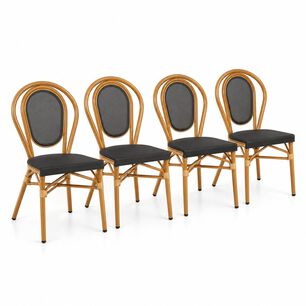 Pack De 4 Sillas Provence Parisina Rattan - Gris Oscuro