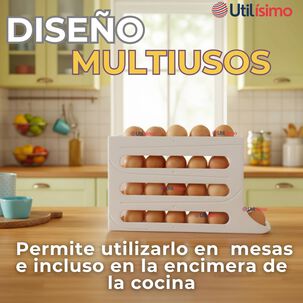 Organizador Dispensador De Huevos Para 30 Huevos Huevera 4 Niveles