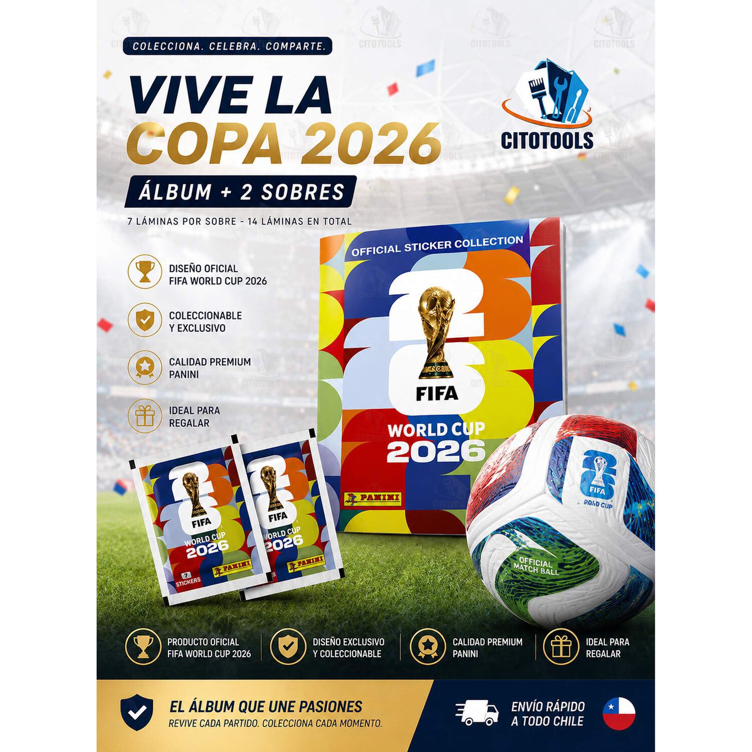 Pack &Aacute;lbum Panini Tapa Blanda 2026 + 2 Sobres Oficiales image number 4.0
