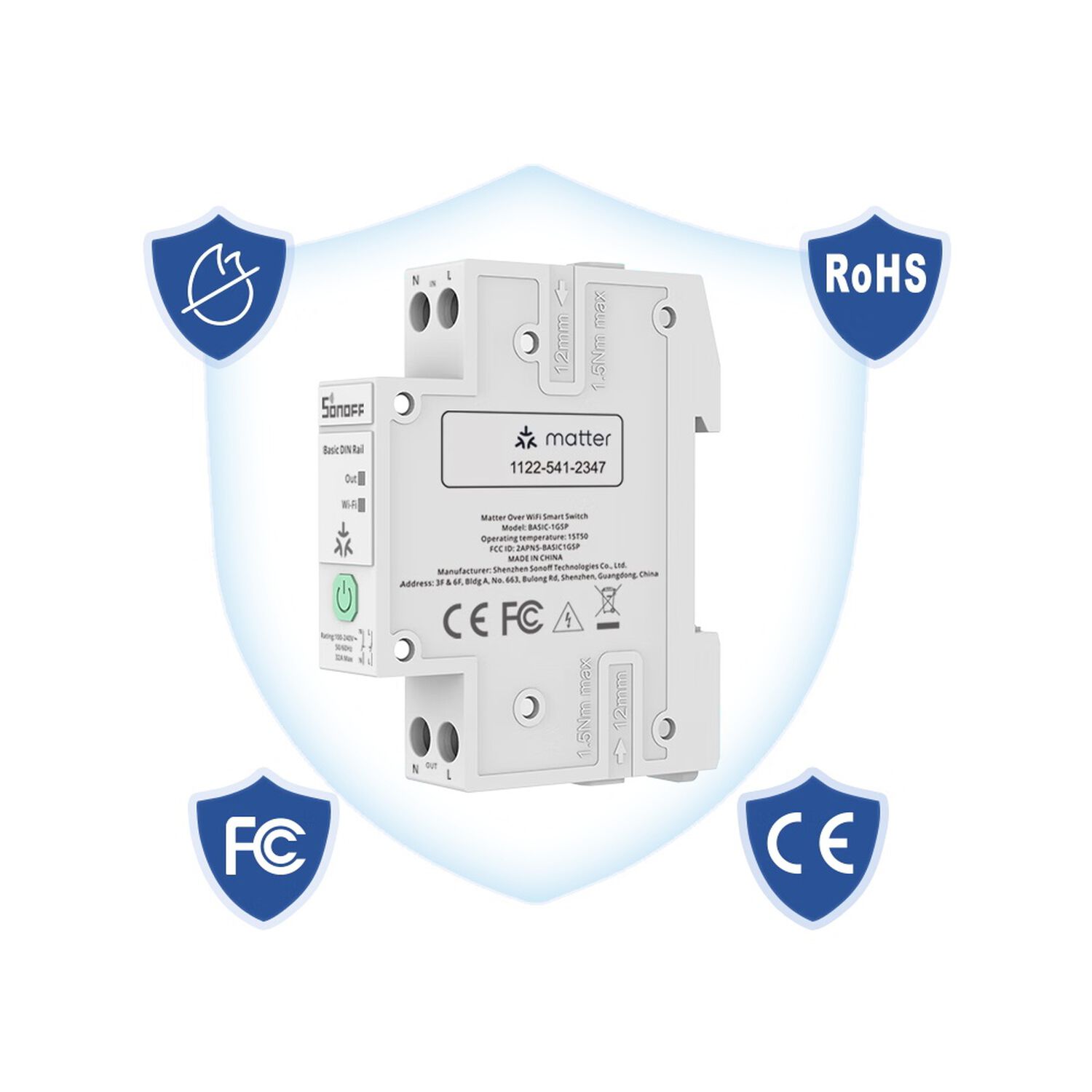 Interruptor Wifi Sonoff Basic-1gsp Riel Din 32a Medidor image number 7.0