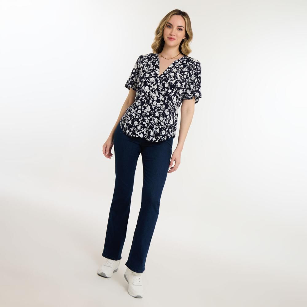 Blusa Full Print Manga Corta Cuello V Mujer Geeps image number 1.0