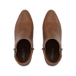 Botin Mujer Marr&oacute;n Taco Medio Lux Police