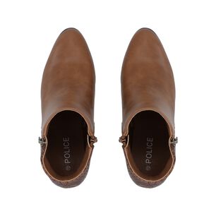 Botin Mujer Marr&oacute;n Taco Medio Lux Police