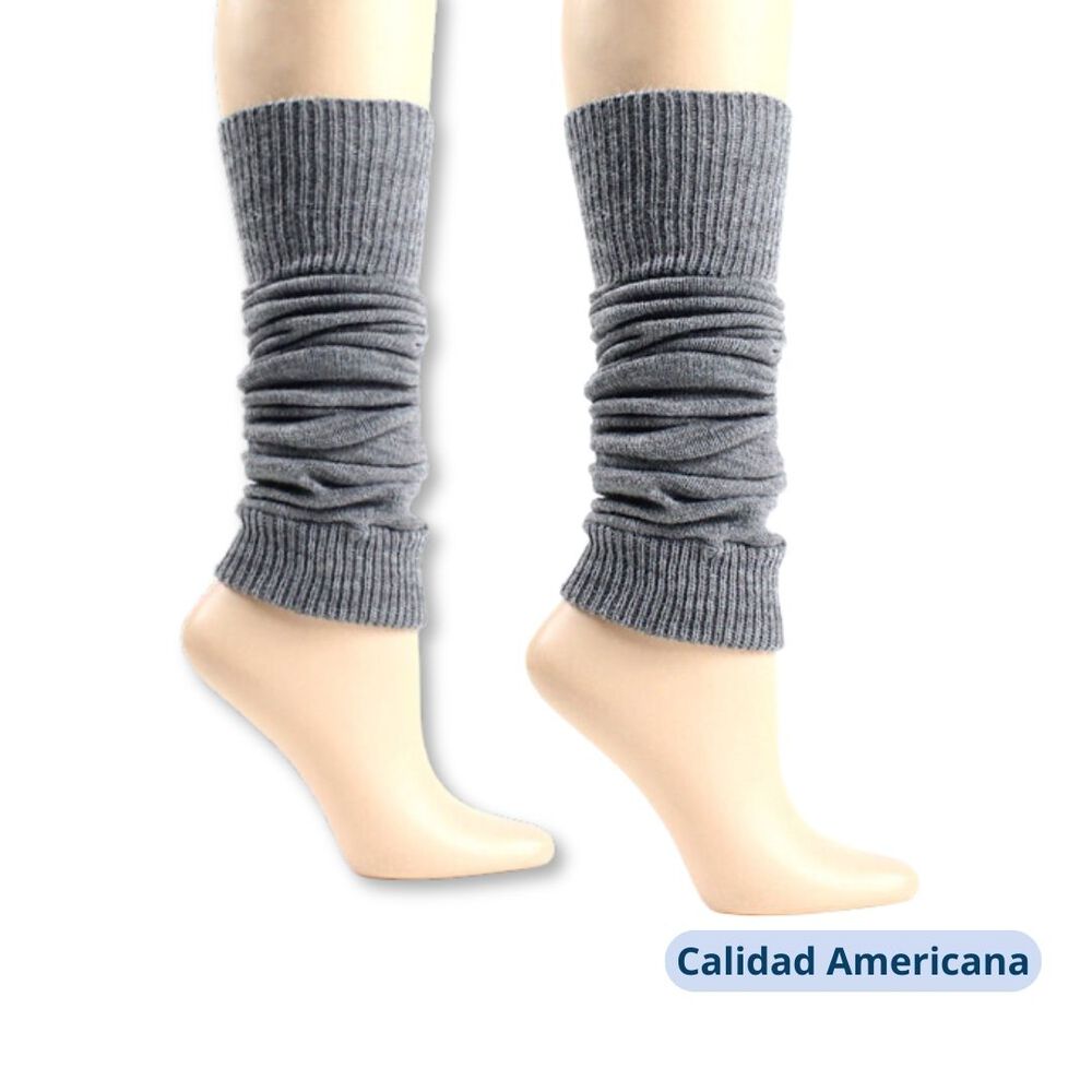 Pack 5 Polainas Escolar Acr&iacute;lica Gris Ni&ntilde;a image number 2.0