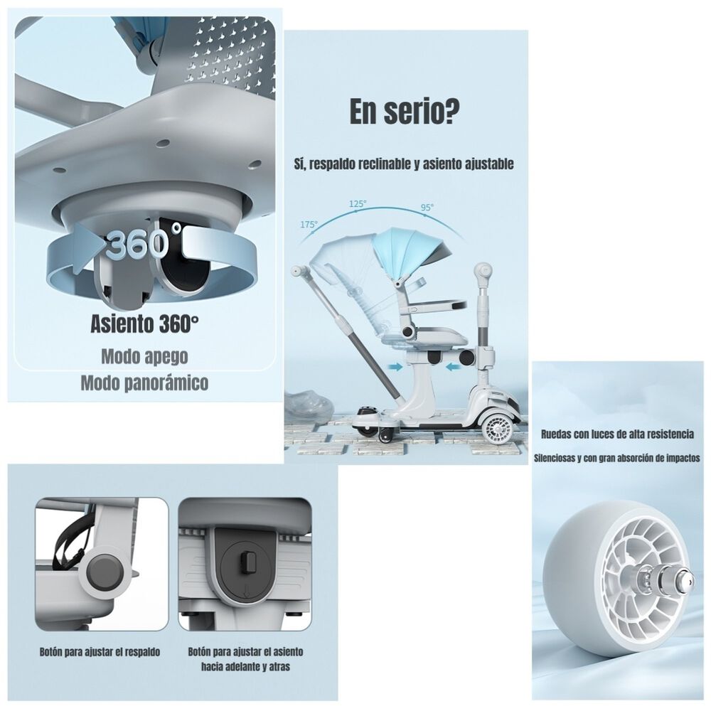 Triciclo Scooter 2 En 1 Lubabycas Azul Lubabycas image number 4.0